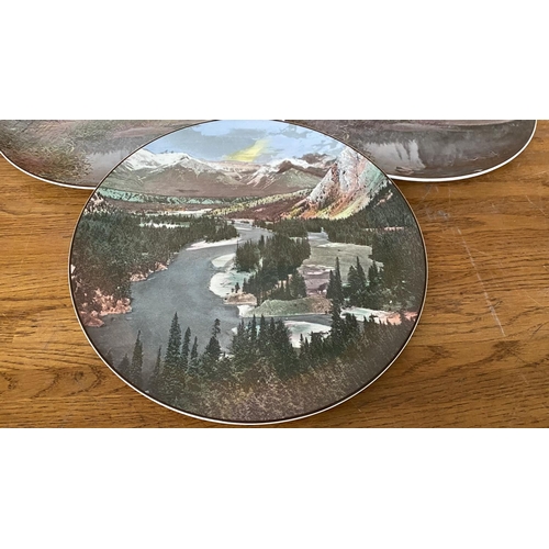 363 - x3 Royal Doulton Decorative Plates with Montmorency Falls and Banff National Park Depictions