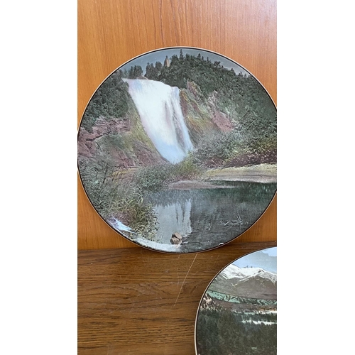 363 - x3 Royal Doulton Decorative Plates with Montmorency Falls and Banff National Park Depictions