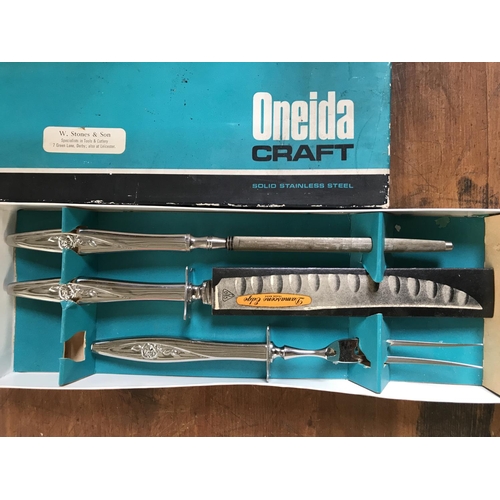 236 - Vintage Oneida Craft Solid Stainless Steel Cutlery Set