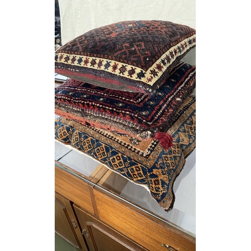 260 - x3 Antique Carpet Throw Cushions