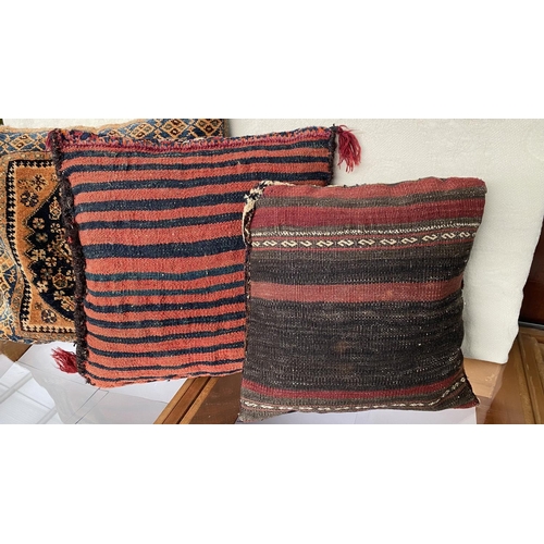 260 - x3 Antique Carpet Throw Cushions