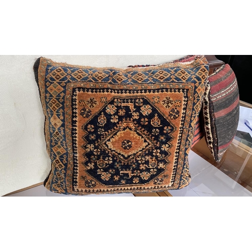 260 - x3 Antique Carpet Throw Cushions