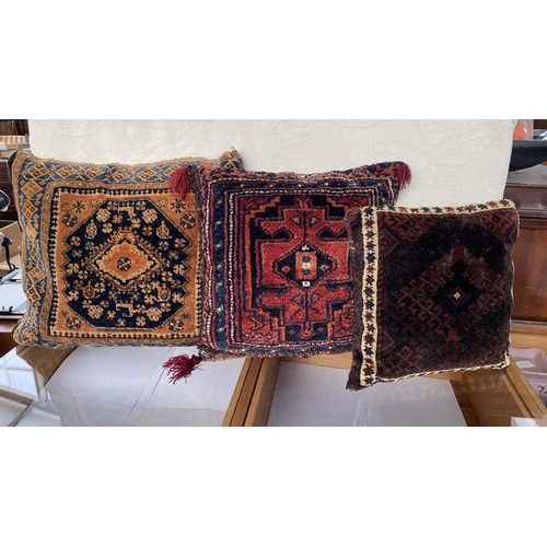 260 - x3 Antique Carpet Throw Cushions