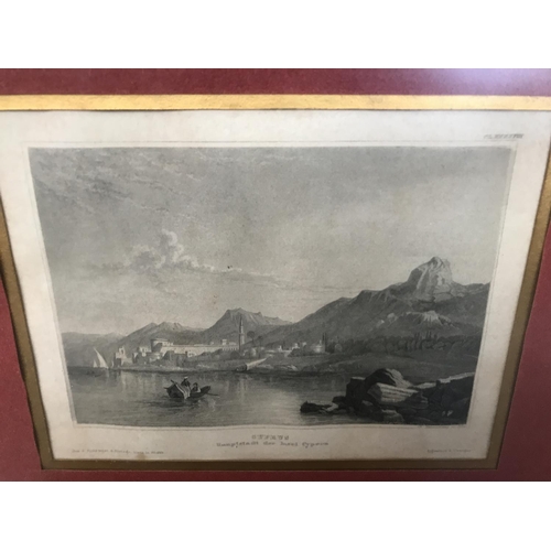 277 - Antique Cyprus Themed Swedish Gravure (30 x 28cm)