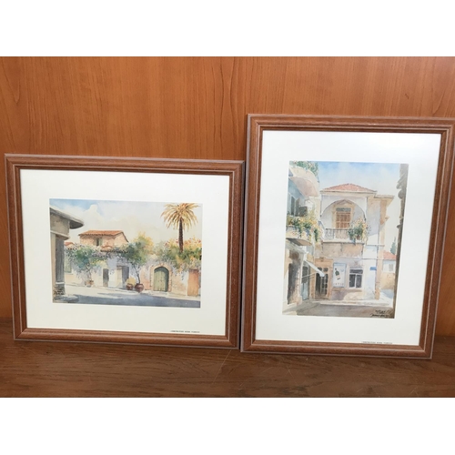 283 - x2 'Anthony Kalas 94' Old Nicosia Framed Prints (Appr. 30 x 26/each)