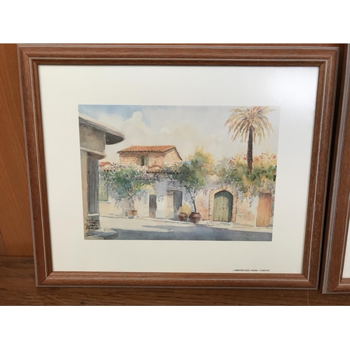 283 - x2 'Anthony Kalas 94' Old Nicosia Framed Prints (Appr. 30 x 26/each)