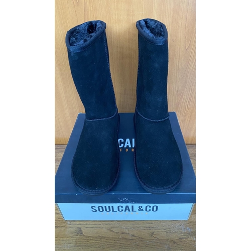 154 - Soulcal & Co Black Ladies Boots Size UK 5/EU 38