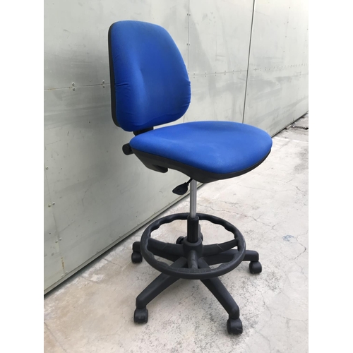 87 - Office Blue & Black Swivel Chair on Castors