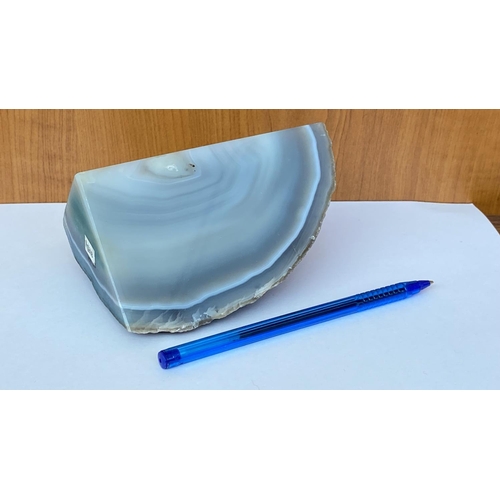 224 - Beautiful Agate Stone Slice in Blue colour for Luck (12 L. x 7cm H.)