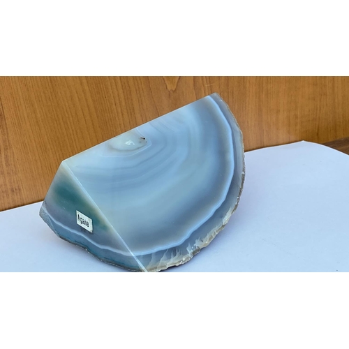 224 - Beautiful Agate Stone Slice in Blue colour for Luck (12 L. x 7cm H.)