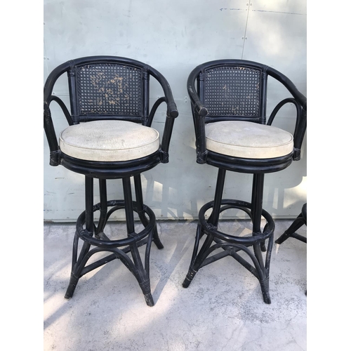 237 - x3 Vintage Bamboo Bar Stools (x1 A/F)