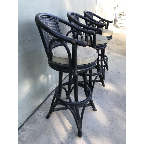 237 - x3 Vintage Bamboo Bar Stools (x1 A/F)