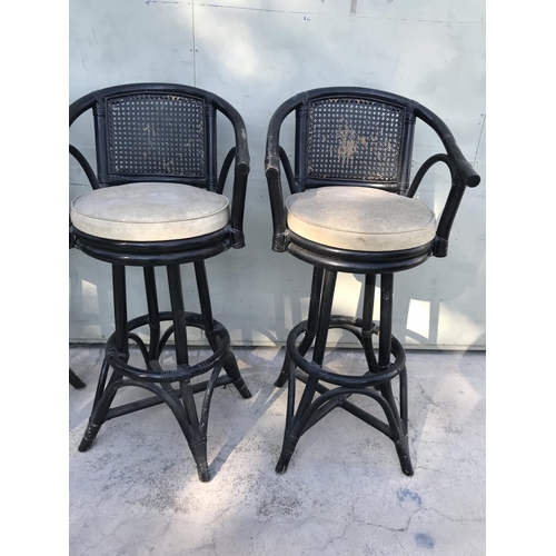 237 - x3 Vintage Bamboo Bar Stools (x1 A/F)