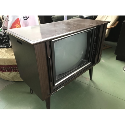 106 - Retro JVC Nemico Television in Cabinet with Sliding Doors (Untested)