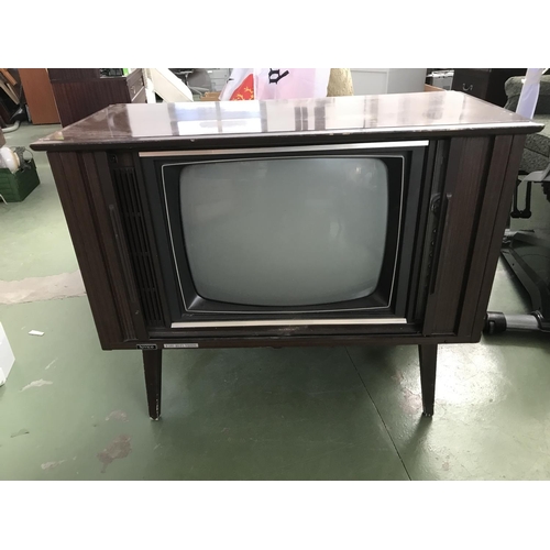 106 - Retro JVC Nemico Television in Cabinet with Sliding Doors (Untested)