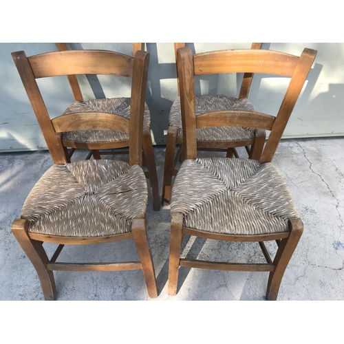 125 - x4 Vintage Traditional Cyprus Woven Chairs (Some Wear)