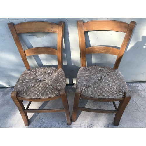 125 - x4 Vintage Traditional Cyprus Woven Chairs (Some Wear)