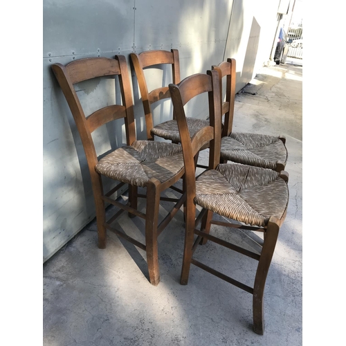 125 - x4 Vintage Traditional Cyprus Woven Chairs (Some Wear)