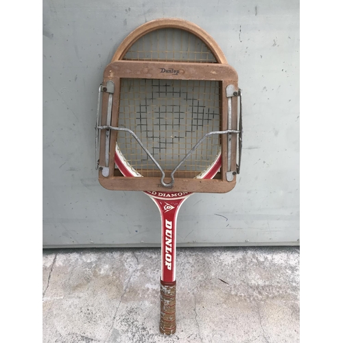 167 - Vintage Collectable Wilson and Dunlop Tennis Rackets