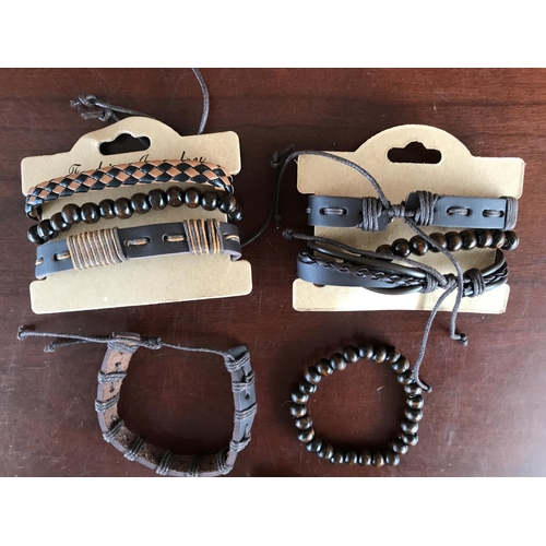 593 - x9 Leather and Other Hand Bracelets (Unused)