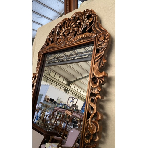 79 - Carved Solid Wood Wall Decorative Mirror (58 x 98cm)