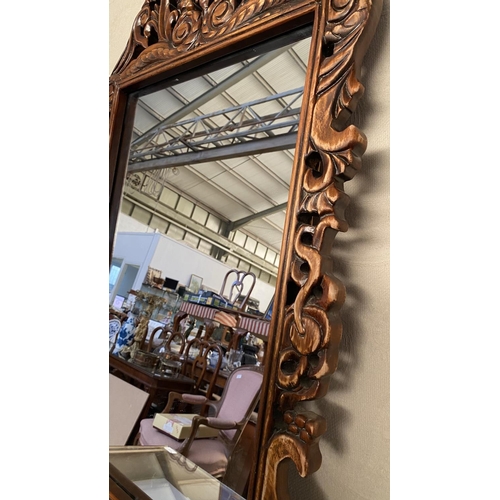 79 - Carved Solid Wood Wall Decorative Mirror (58 x 98cm)