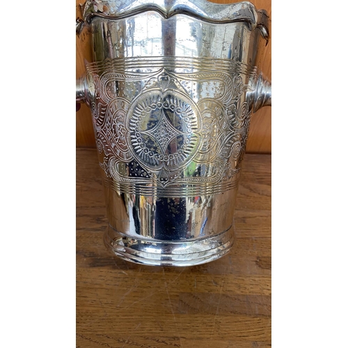 90 - Vintage Silver Plated Embossed Ice Bucket (19cm H.)