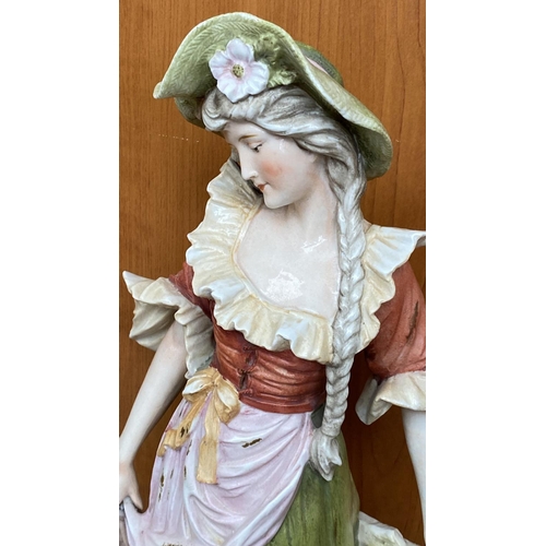 94 - Antique Ceramic Lady Figurine (44cm H.)