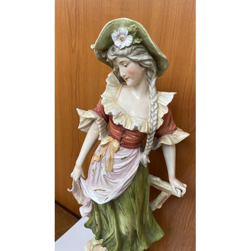 94 - Antique Ceramic Lady Figurine (44cm H.)