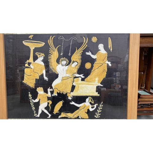 429 - Ancient Greek Mythology Themed Framed Painting 'Rape of Cassandra by Ajax' Signed by Cypriot Artist ... 