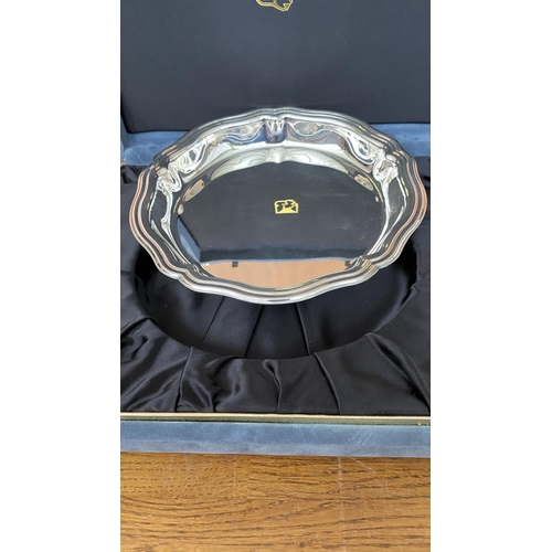 133 - Silver Plated Tray BCR in Original Box Presentation (23cm Diameter)