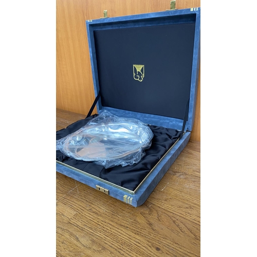 133 - Silver Plated Tray BCR in Original Box Presentation (23cm Diameter)