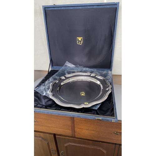 134 - Silver Plated Tray BCR in Original Box Presentation (40cm Diameter)