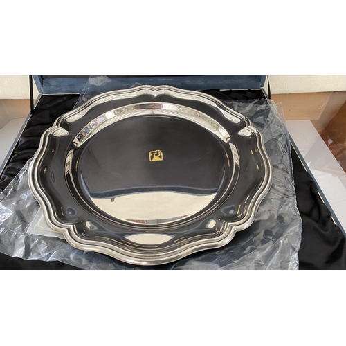 134 - Silver Plated Tray BCR in Original Box Presentation (40cm Diameter)