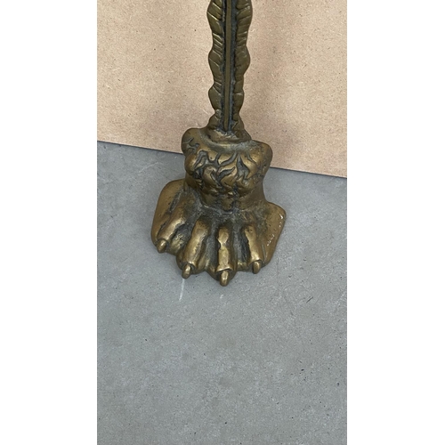 150 - Regency Claw Foot Brass Doorstop (32cm H.)