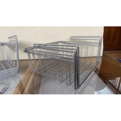 152 - x8 Metal Shelve Storage Baskets (38/28 W. x 26cm D.)