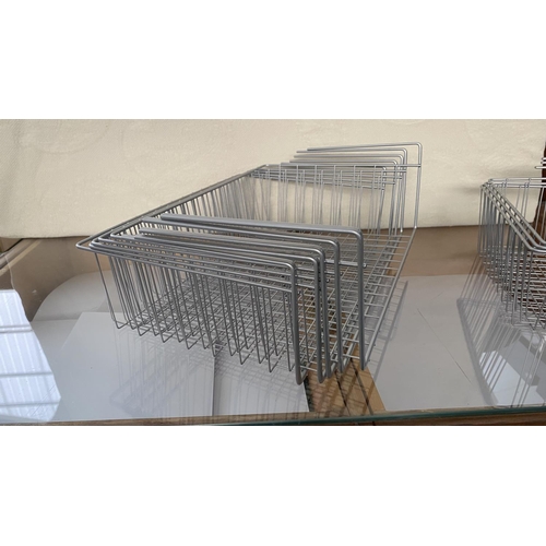 152 - x8 Metal Shelve Storage Baskets (38/28 W. x 26cm D.)