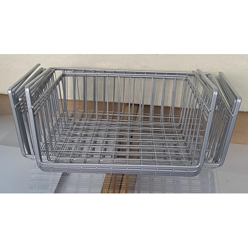 152 - x8 Metal Shelve Storage Baskets (38/28 W. x 26cm D.)