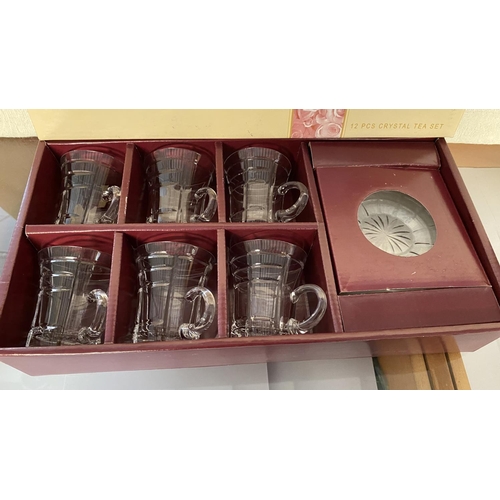 153 - Solitaire 12-Piece Crystal Tea Set (Unused, Boxed)