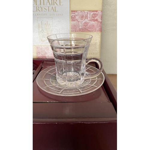 153 - Solitaire 12-Piece Crystal Tea Set (Unused, Boxed)