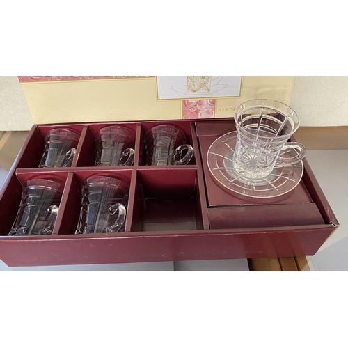 153 - Solitaire 12-Piece Crystal Tea Set (Unused, Boxed)