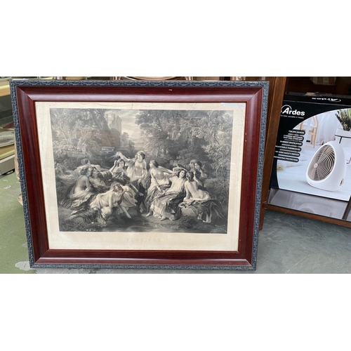 233 - Large Antique Circa 1852 'Florinda Surrounded by Her Female Companions Preparing to Bathe, King Rodr... 