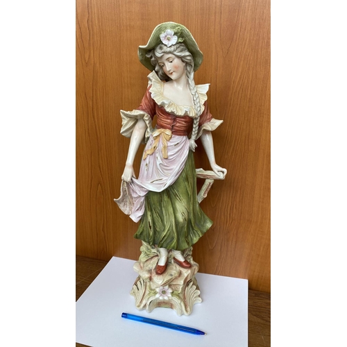 94 - Antique Ceramic Lady Figurine (44cm H.)