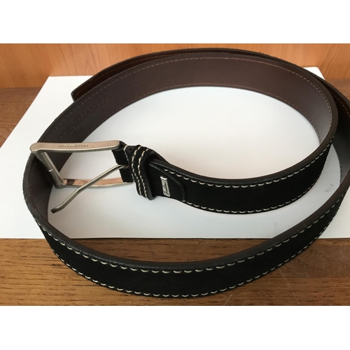 84 - Black Suede Corneliani Italian Leather Belt