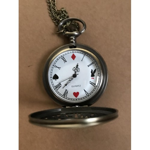 483 - Alice in Wonder Time Little Magic Pocket Watch