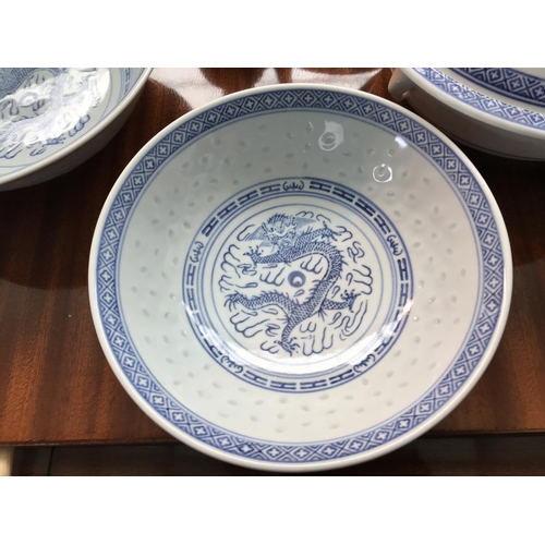 373 - Chinese Blue Dragon 26-Piece Porcelain Dinner Service