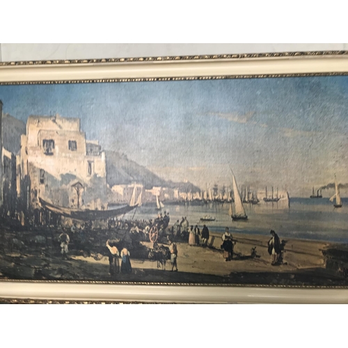 414 - Large Vintage Print on Board in Gilt Frame (117 x 70cm)