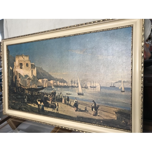 414 - Large Vintage Print on Board in Gilt Frame (117 x 70cm)