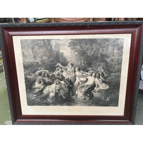 233 - Large Antique Circa 1852 'Florinda Surrounded by Her Female Companions Preparing to Bathe, King Rodr... 