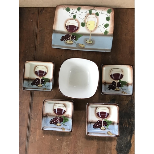 253 - Collection of Vintage Painted Dips Dishes